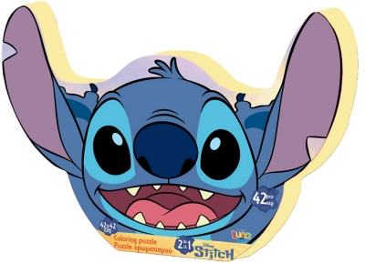 Пъзел 42 елемента с Форма на Лило и Стич, Lilo and Stitch с XL Елементи Пъзел 42х42 см